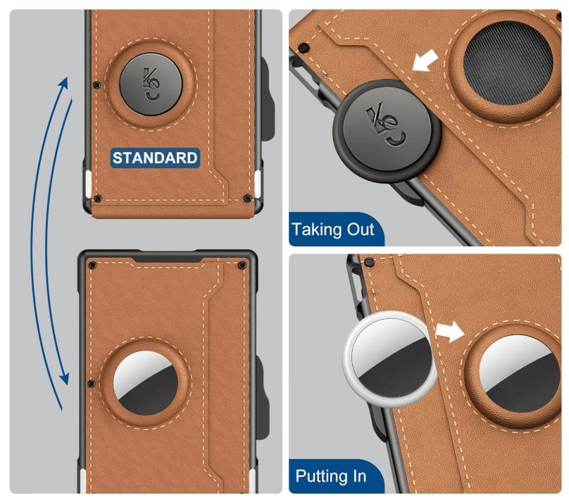 ✨Wallet - With Pop Up Aluminum Case Money Clip Slim Leather Slots Credit Card Holder RFID Blocking Bifold Minimalist Wallet